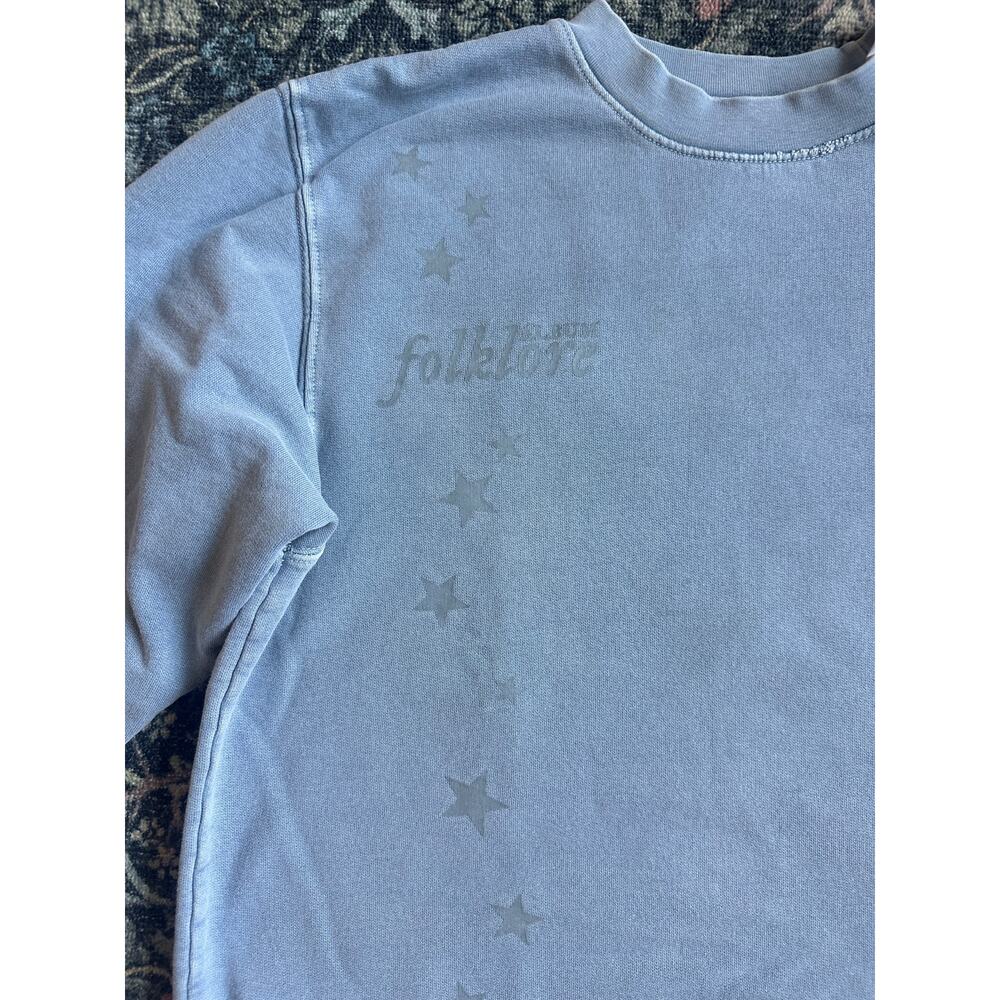Official Taylor Swift “Folklore” crewneck in muted blue vintage wash